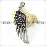 Straight Stainless Steel Wing Pendant - p000166