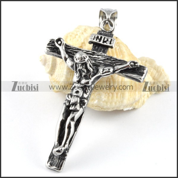 the Good Shepherd Stainless Steel Cross Pendant - p000142