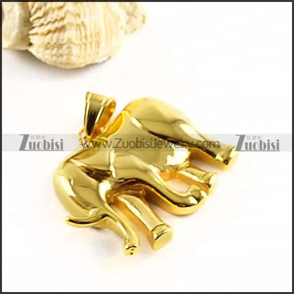 Gold Elephant Stainless Steel Pendant - p000102