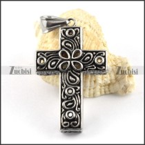 Antique Silver Stainless Steel Cross Pendant - p000148