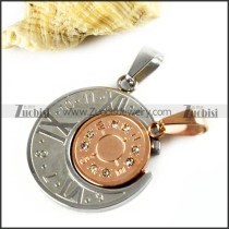 Two Tones Watch Stainless Steel Couple Pendants - p000018