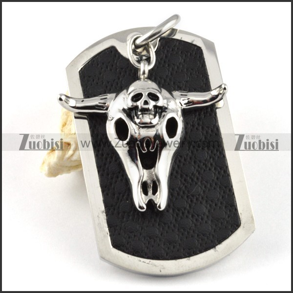 Oxhead Stainless Steel Tag Pendant - p000123