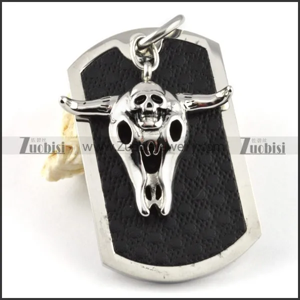 Oxhead Stainless Steel Tag Pendant - p000123