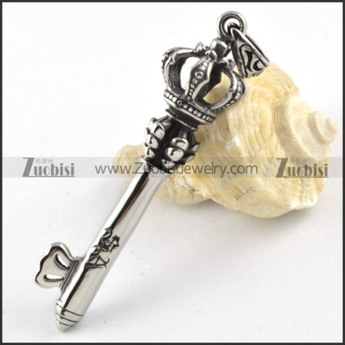 Crown Stainless Steel Key Pendant - p000183