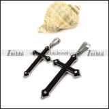 Black Cross Stainless Steel Couple Pendants - p000033