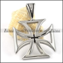 Shiny Silver Stainless Steel Germany Cross Pendant - p000149