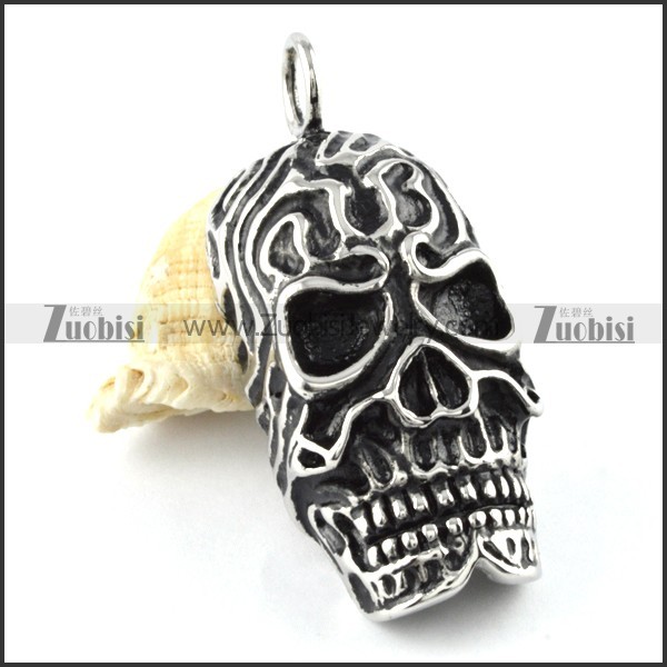 Vintage Skull Stainless Steel Pendant - p000128