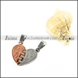 Two Tones Love Stainless Steel Pendant - p000004