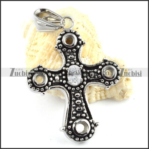 Peculiar Stainless Steel Cross Pendant - p000144