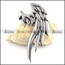 Crow Stainless Steel Feather Pendant - p000159