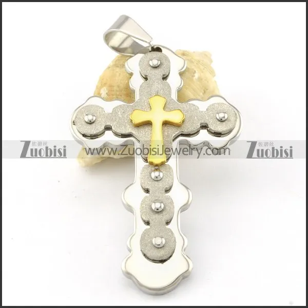 nice-looking 316L Steel Cross Pendants - p000556