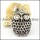 Fat Stainless Steel Clear Crystal Owl Pendant -p000637