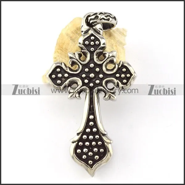 Rock Stainless Steel Cross Pendant -p000628