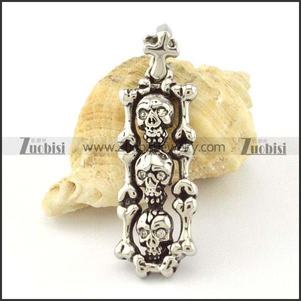 Stainless Steel Skull Pendant -p000746