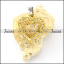 nice-looking yellow gold oxidation-resisting steel heart Pendants - p000490