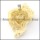 nice-looking yellow gold oxidation-resisting steel heart Pendants - p000490