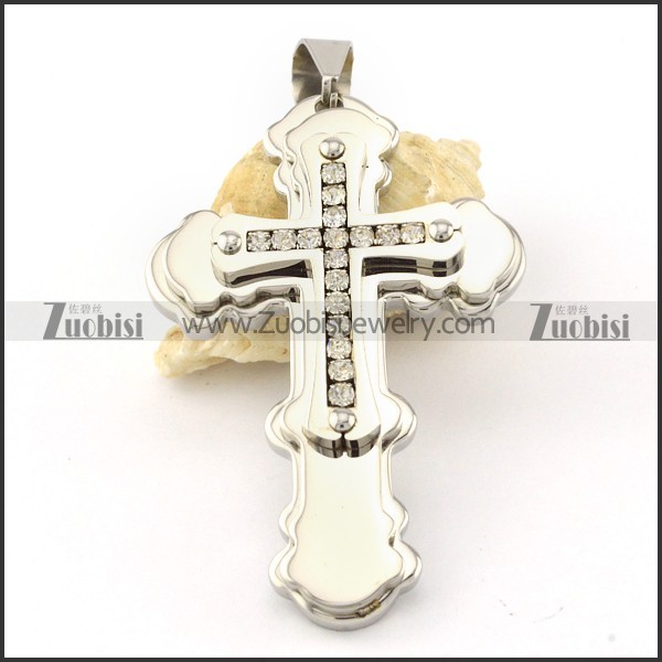 functional nonrust steel Cross Pendants - p000567