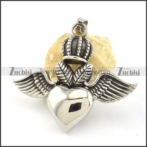 practical nonrust steel flying heart Pendants for ladies - p000479