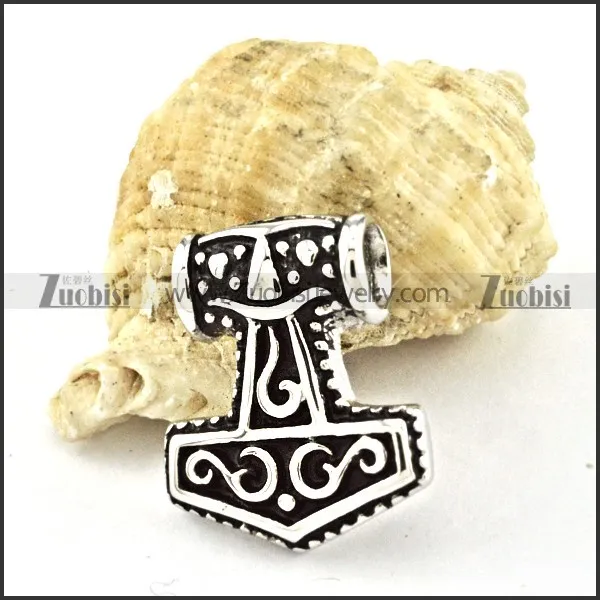clean-cut little oxidation-resisting steel Hammer of Thor Pendants for men & bikers - p000476