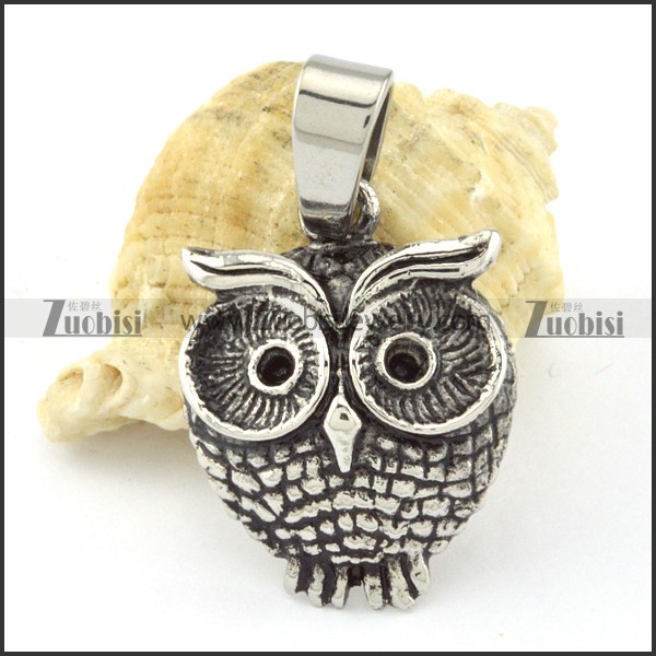 Stainless Steel Owl Pendant -p000657