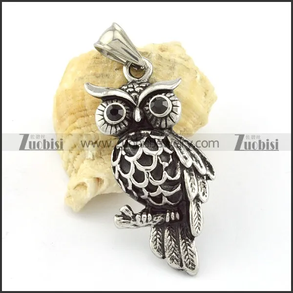 Petty Stainless Steel Owl Pendant -p000635