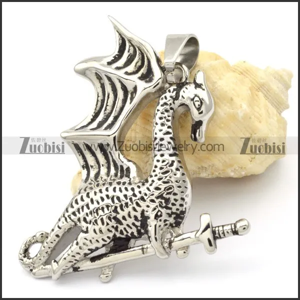 Stainless Steel Stegosaurus Pendant -p000319