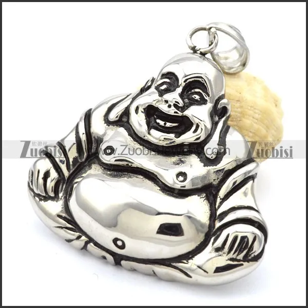Stainless Steel Maitreya Buddha Pendant - p000274