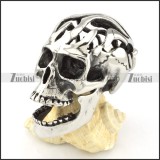 beautiful Hollow Stainless Steel Big Skull Pendant for Motorcycle Bikers - p000585
