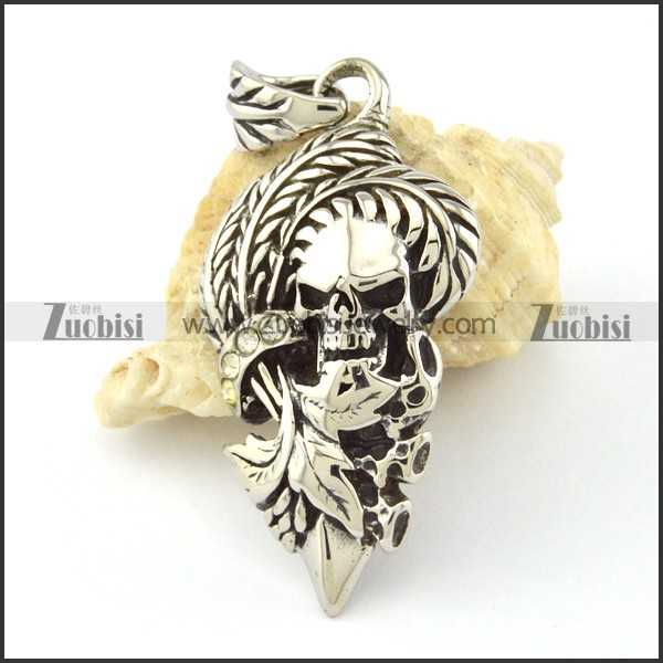 Stainless Steel Skull Pendant -p000748