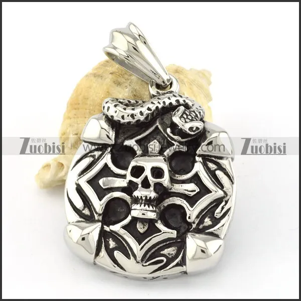 Stainless Steel Skull Tag Pendant -p000617