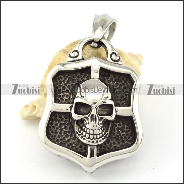 Stainless Steel Skull Tag Pendant -p000615