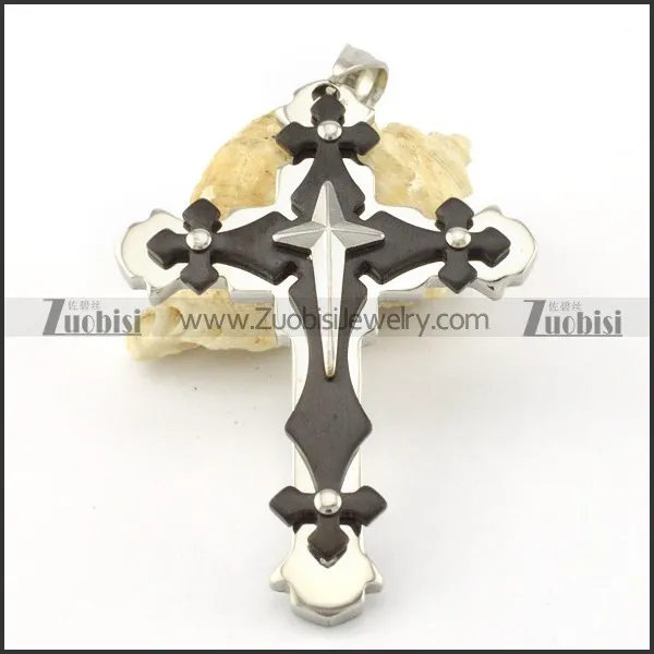 good-looking black noncorrosive steel Cross Pendants - p000545