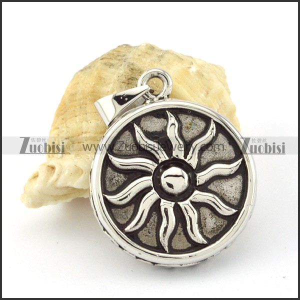 Stainless Steel wind and fire wheel called sun pendant -p000621