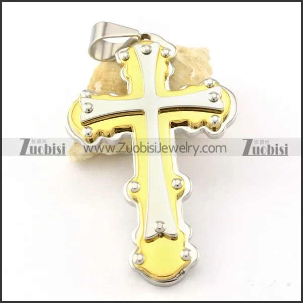 top quality 316L Steel Cross Pendants - p000578