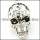 enjoyable nonrust steel clear big stone Skull Pendants with black Rhinestone eyes for men & bikers - p000471