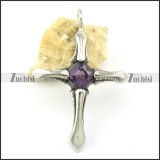 purple zircon casting cross pendant p001362