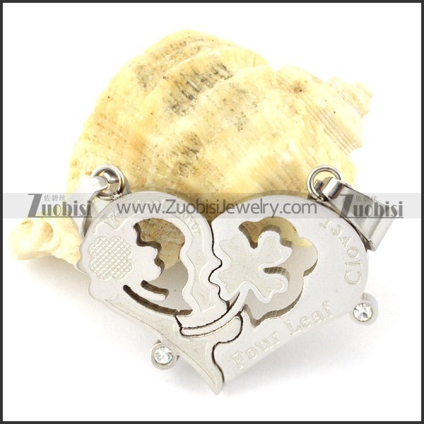 pretty 316L Heart Couples Pendants -p000954