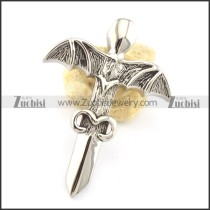 big stainless steel wing pendant p001566