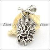Wild Man stainless steel skull pendants for men -p000877