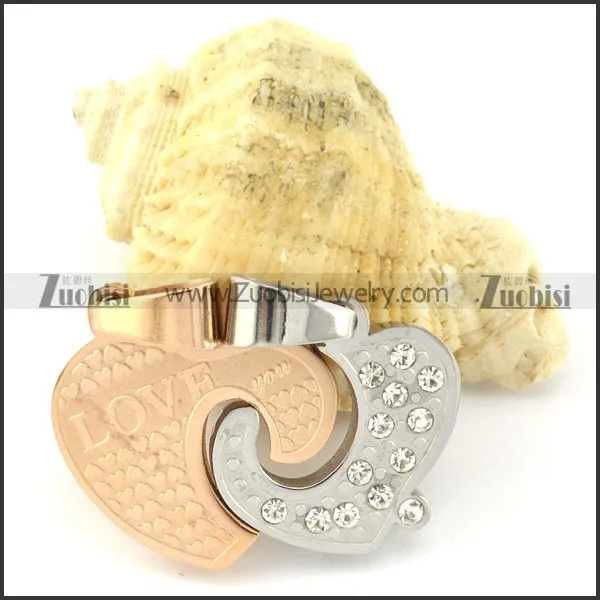 practical noncorrosive steel Heart Couples Pendants -p000953