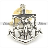 jesus anchor pendant in stainless steel p001523