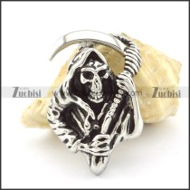 the King of Terrors pendant for biker in stainless steel metal p001493