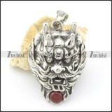 41 long dragon pendant with red ball p001584