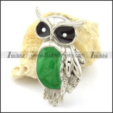 Owl Pendants with Green Epoxy -p001166
