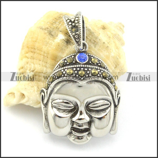 casting Buddha pendant with blue rhinestone p001368