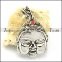 stainless steel hudzor pendant with red rhinestone p001367