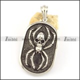 big spider dog tag pendant with skull head p001558