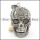 5.3cm big flower skull pendant with 2 black crystals p001596