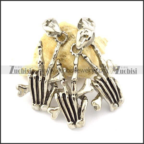 3 Human Skeleton Hand Pendants -p001116