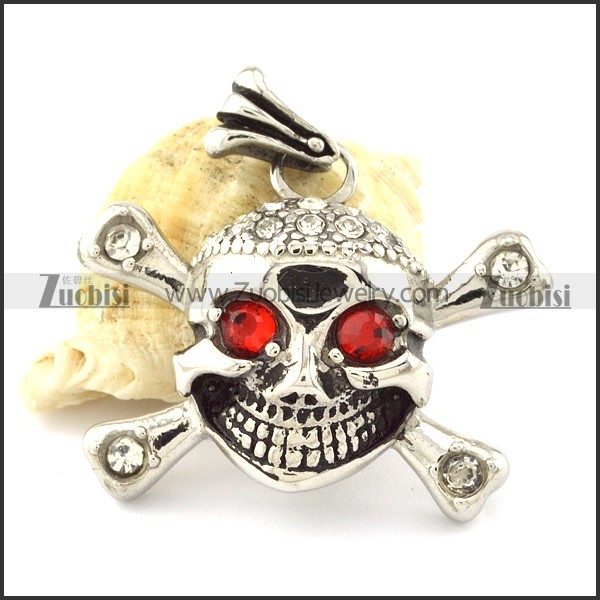 Wholesale Stainless Skull Steel Pendant -p000907